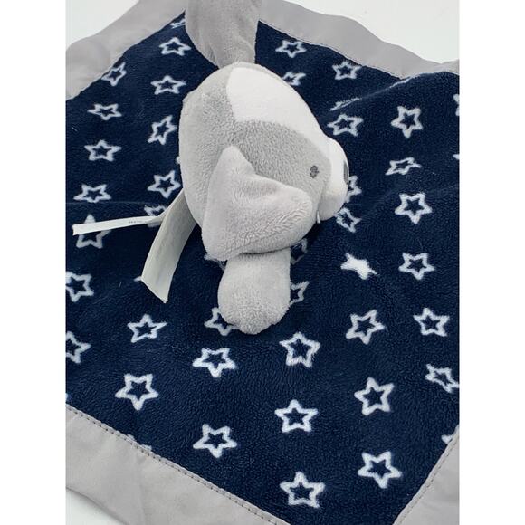 Carters Child Of Mine Lovey Puppy Navy Blue Star Satin Trim Dog Security Blanket - Picture 4 of 14